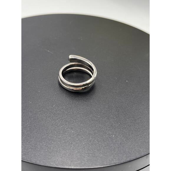 FAS Sterling Silver 925 Spiral Three Rows  Ring Sz‎ 7.75 - Picture 5 of 8